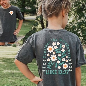 Retro Christian Tee for Girls, Boho Christian Tee, Christian Tees for Girls, Cute Christian Tee for Kids, Youth Comfort Colors Tee