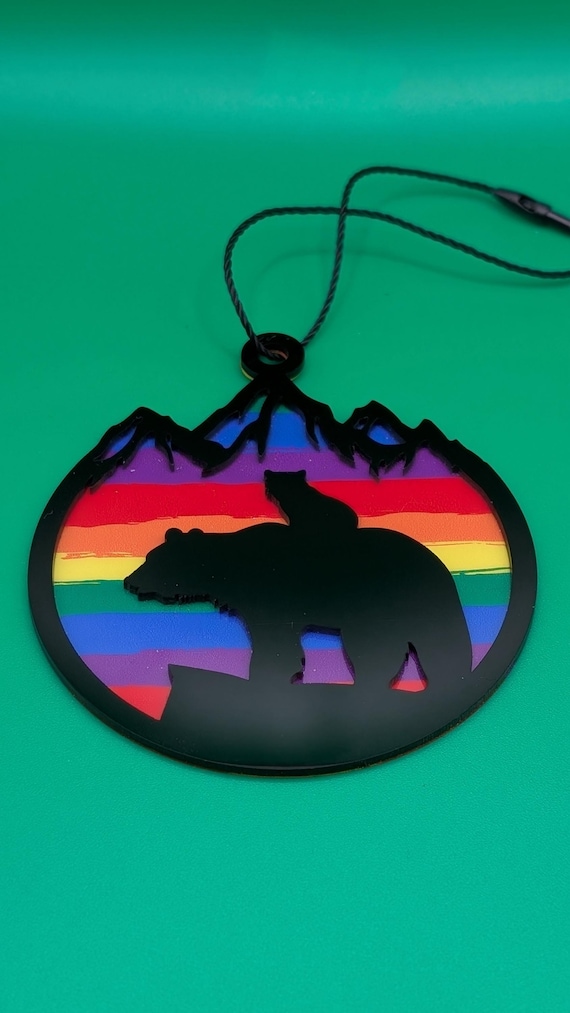 Laser-cut Pride Bear Ornament
