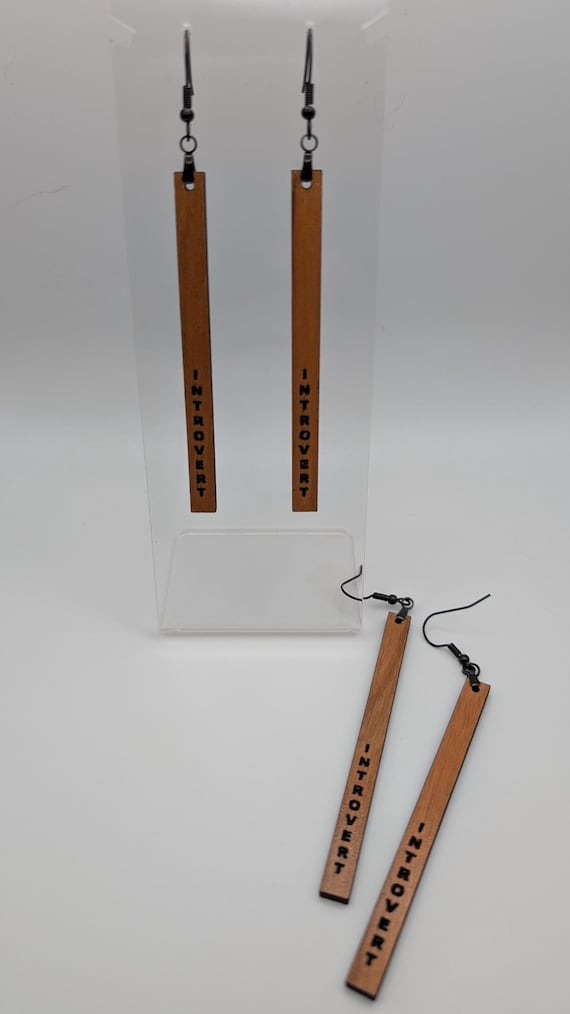 Introvert Earrings: Lightweight Wood Hypoallergenic Steel