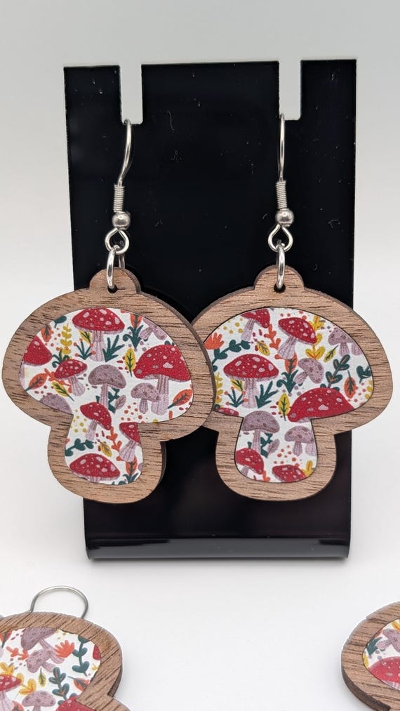 Inlay Mushroom Earrings