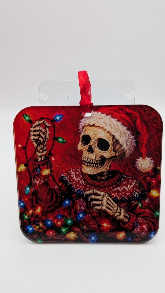 Skeleton with Christmas Lights Ornament