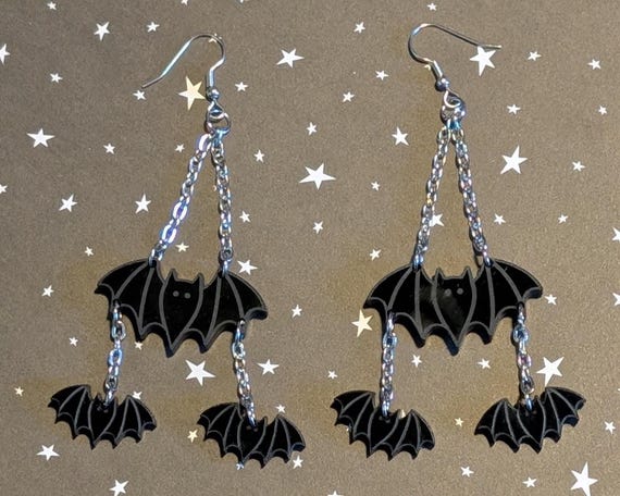 Bats and Chain Earrings