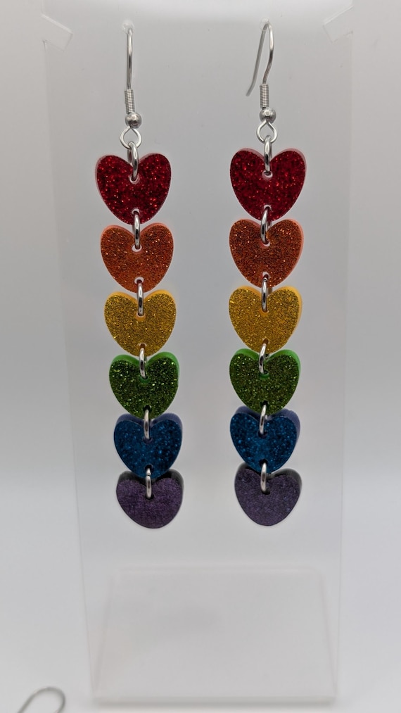 Rainbow Heart Earrings