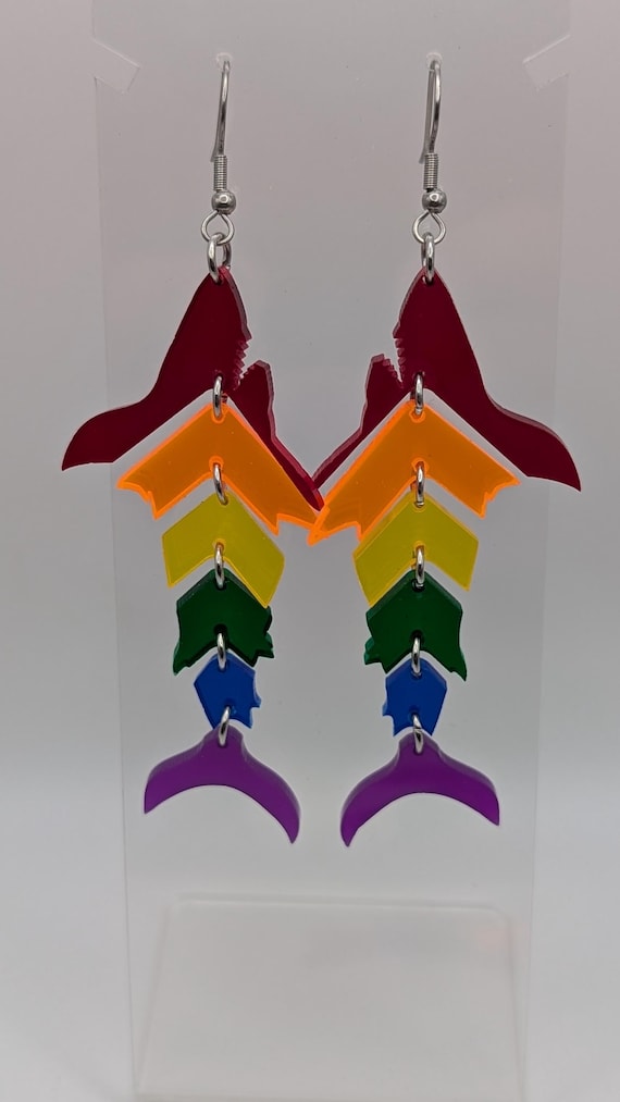 Rainbow Shark Earrings
