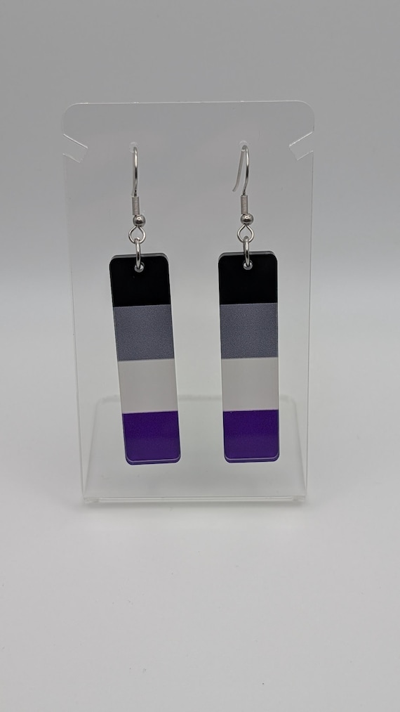 Laser-cut Asexual Pride Flag Earrings