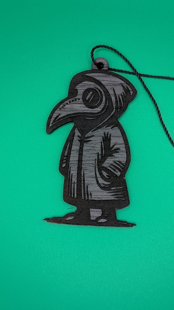 Laser-cut Modern Plague Doctor Ornament