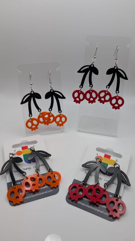 Skull Cherry Earrings