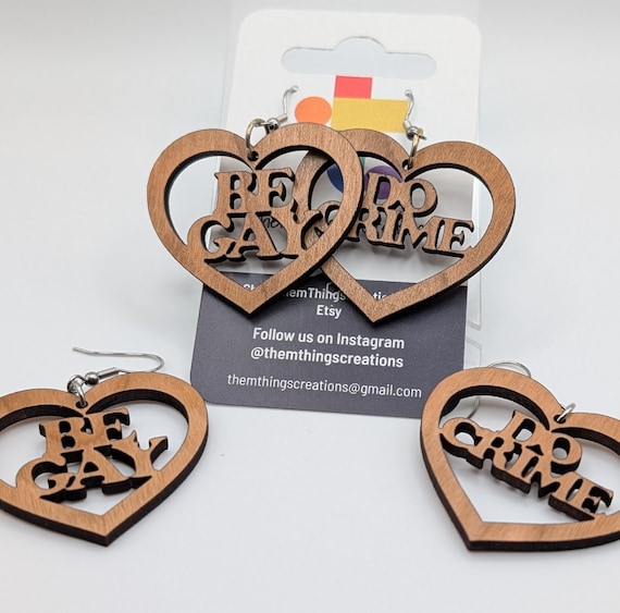 Be Gay, Do Crime Heart Shaped Earrings