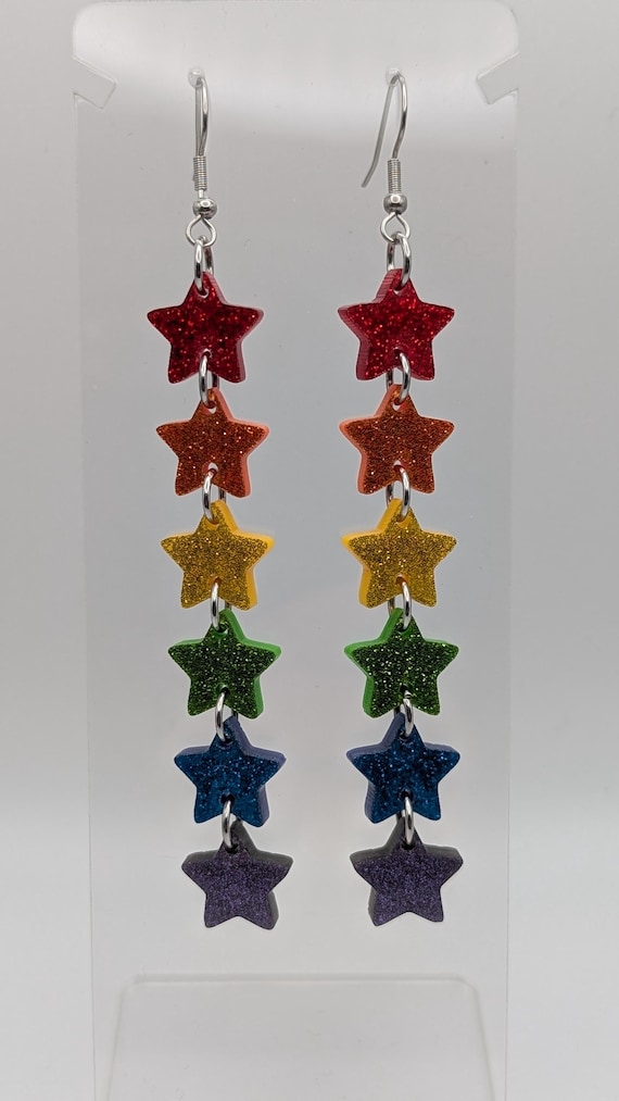 Rainbow Heart Earrings