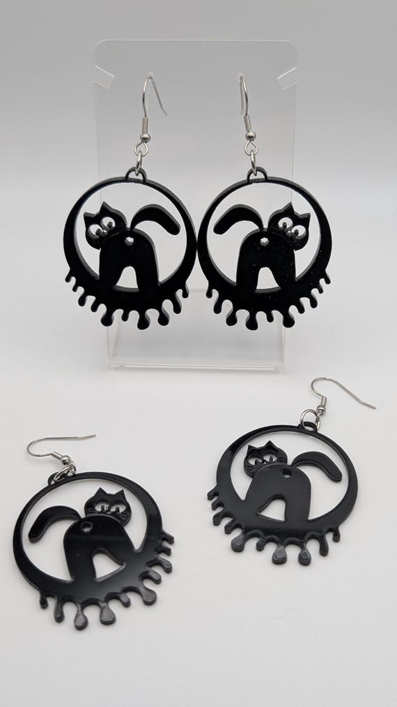 Acrylic Cat Butt Earrings