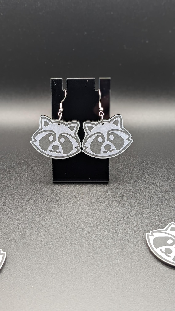 Raccoon Dangle Earrings
