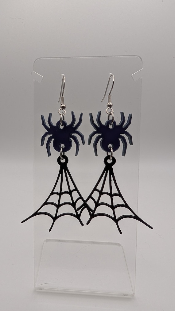 Spider with Web Earrings