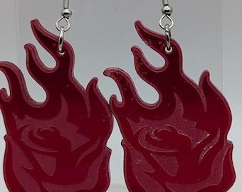 Fire Rose Earrings