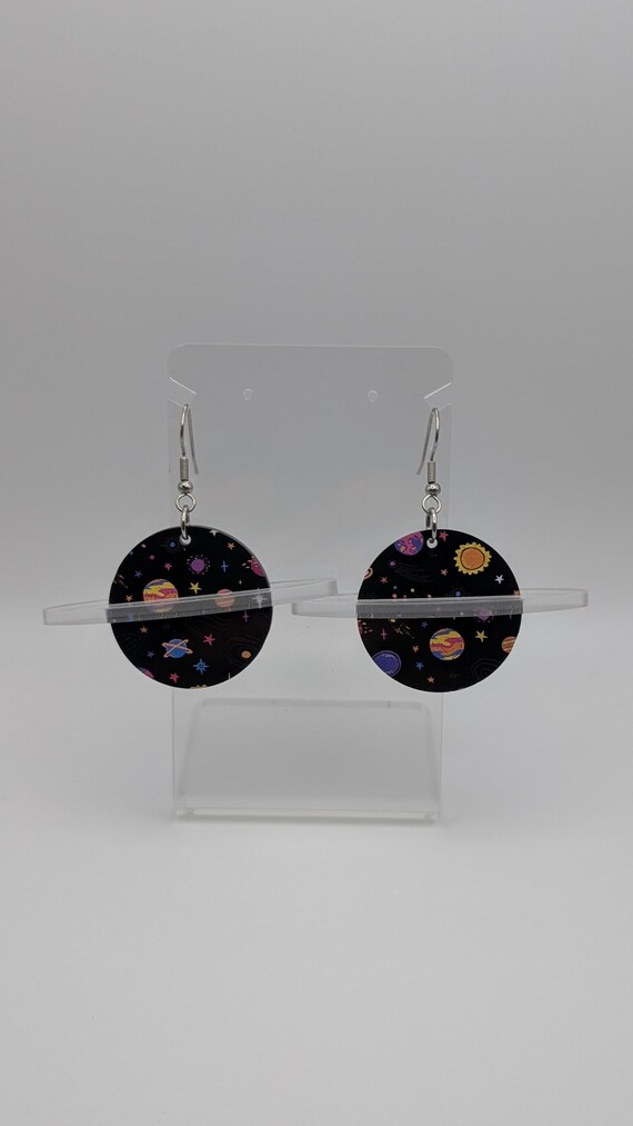 Laser-cut Space Themed Earrings