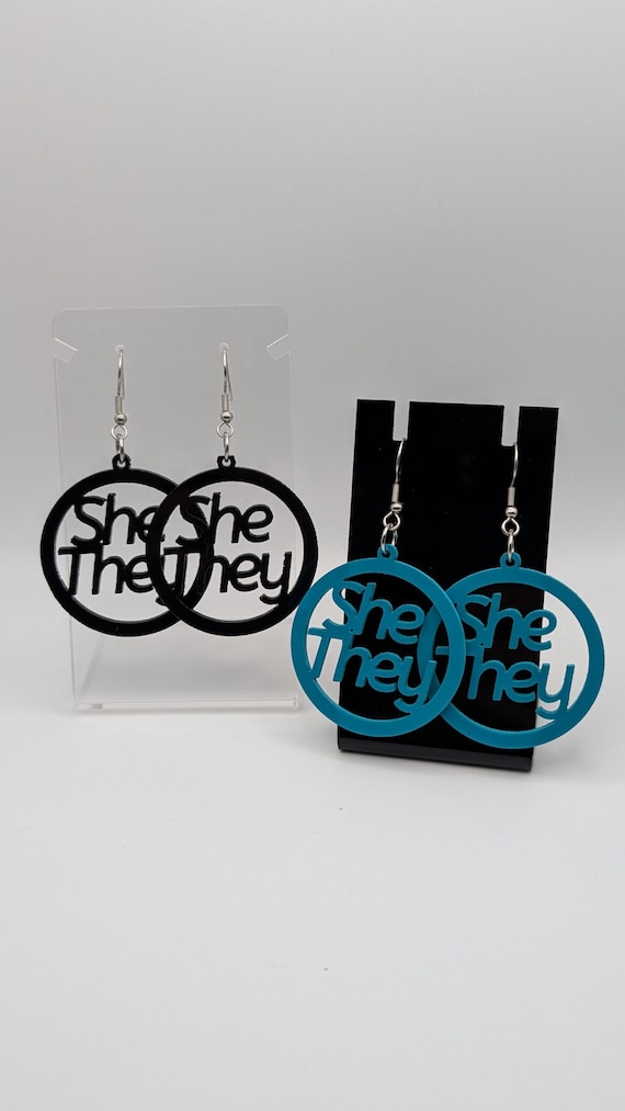 She/They Pronoun Earrings