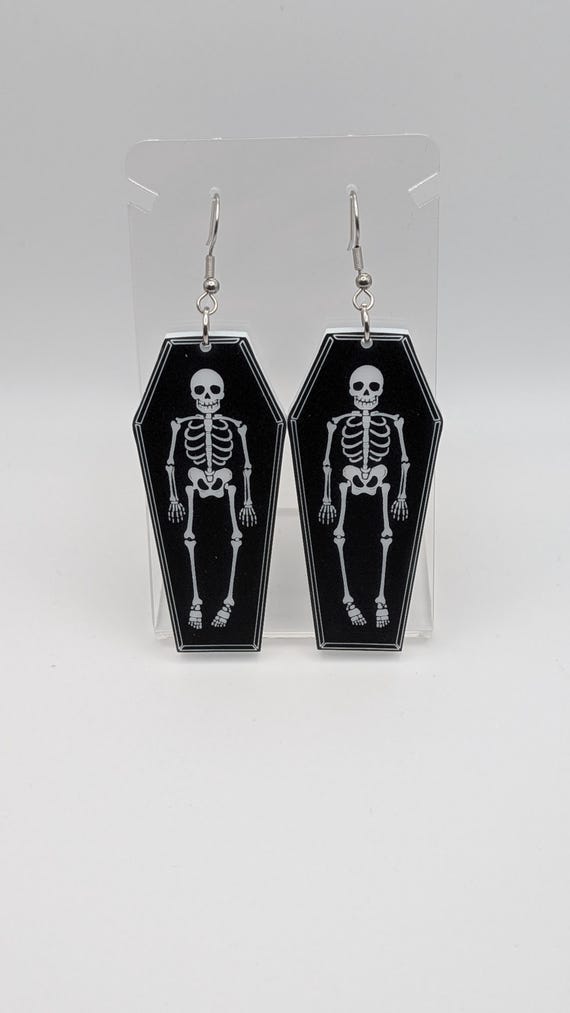 Skeletons in Coffins Earrings