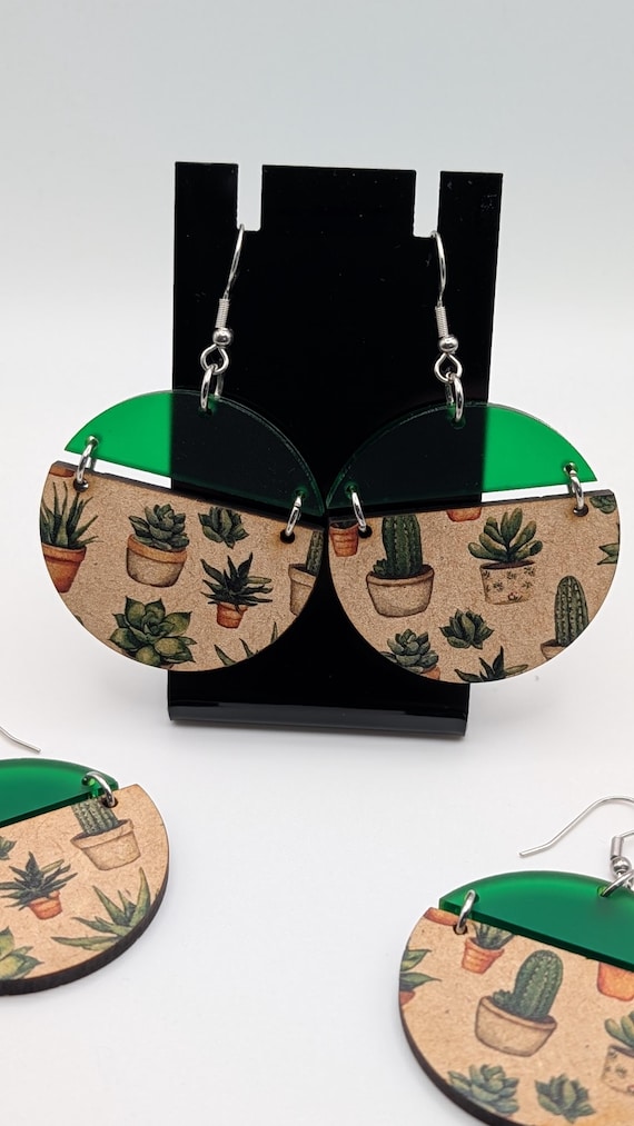 Cactus Print Earrings