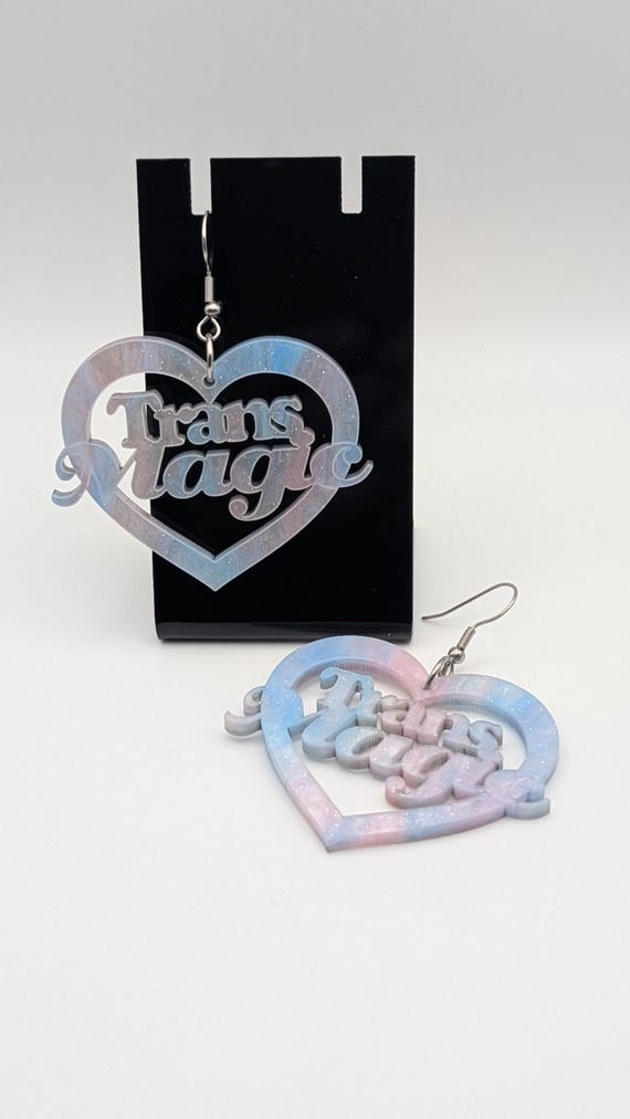 Trans Magic Heart Earrings