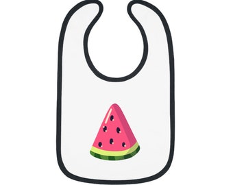 Watermelon Baby Contrast Trim Jersey Bib