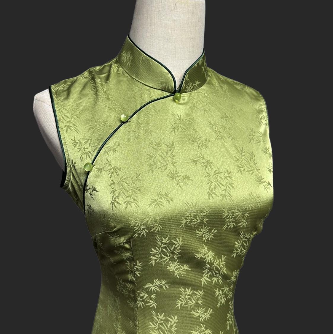 green emerald velvet dress Lime Lattice Mod Dress M  OMNIA
