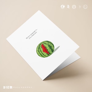 Mi idioma del amor es Palestina libre / Sandía / Tarjeta de felicitación en árabe / Diseño original