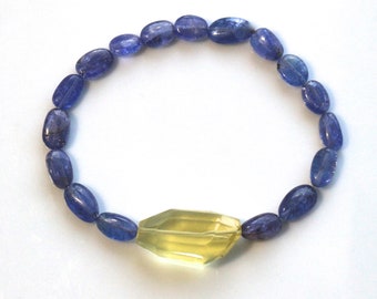 Tanzanite Stretch Bracelet with Lemon Quartz