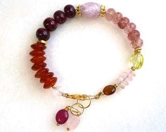 Multi Gemstone Bracelet in 22kg Vermeil...