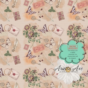 Beige Vintage Old Fashioned Distressed Seamless Repeating Digital Pattern - Print on Demand, Commercial Use, Digital File, Instant Download
