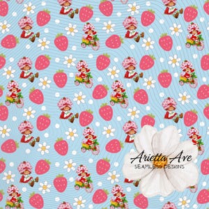 Klassische Erdbeer-Shortcake-Gänseblümchen-Muster - Print-on-Demand, kommerzielle Nutzung, digitale Datei, sofortiger Download