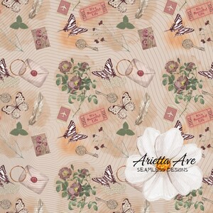 Creme Vintage altmodisch beunruhigt nahtlos wiederholendes digitales Muster - Print on Demand, kommerzielle Nutzung, digitale Datei, Instant Download
