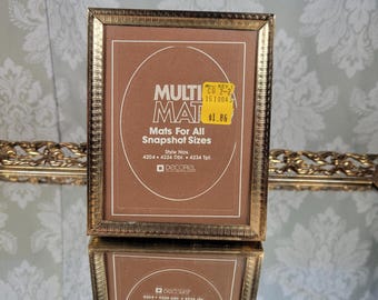 VINTAGE Small Brass Gold Toned Picture Frame 5x4 Easel Back w/Glass