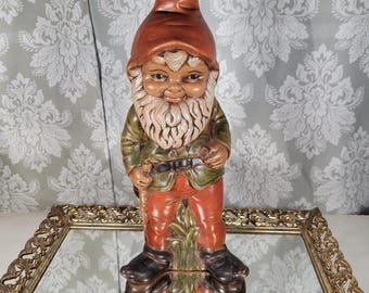 Vintage Gnome Shelf Sitter - Hobbyist Ceramic, Hand Painted