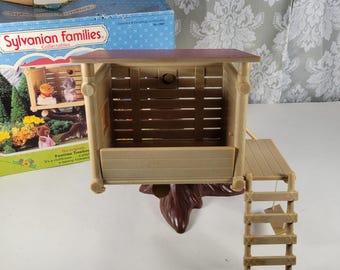 Vintage Sylvanian Families Funtime Treehouse Playhouse 1986 Calico Critters w/Box All Parts