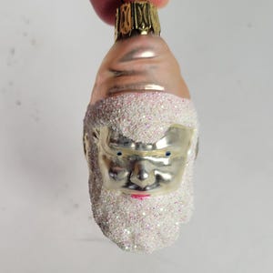 Vintage Hand Blown Glass Christmas Ornament Pink Santa Claus / Pixie Elf Germany