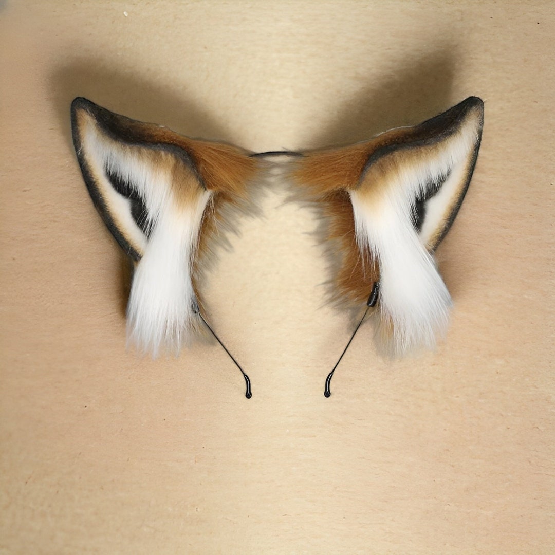 Furry Cat Ear Headband With Hearts – Gothic Punk Animal Ears For Halloween & Cosplay