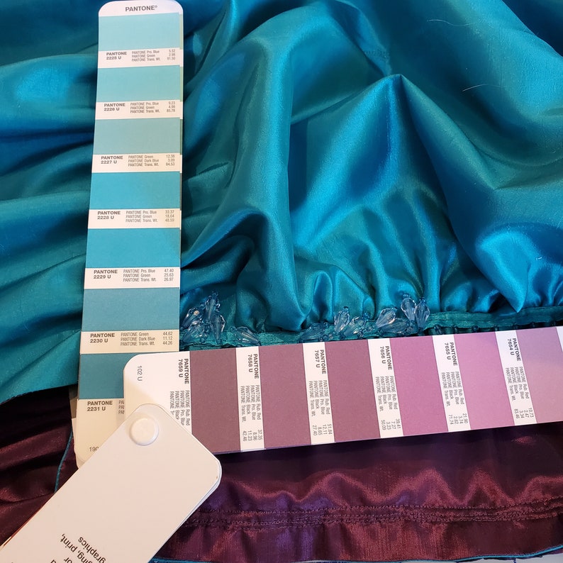 Teal and Aubergine Huffen Bustle Skirt Plus Size image 8