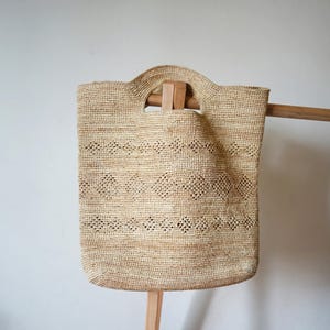 Raffia Tote Bag, Handwoven Beach Bag, Women&#39;s Vacation Bag, Summer Raffia Bag