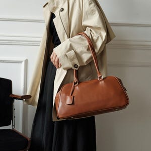 Minimale Tragetasche, Echtleder Schultertasche, Design Leder Handtasche