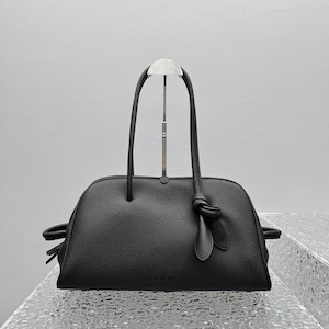 Minimale Einkaufstasche, weiche Leder Bowlingtasche, Rindsleder Schultertasche, zeitlose Handtasche
