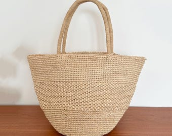 Bolso de mano de rafia hecho a mano, bolso de paja tejida, bolso de playa de verano para mujer, bolso de hombro para vacaciones