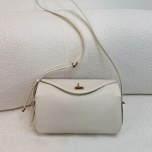 Small Shoulder Bag,Classic Design Bag,Everyday Leather Bag Ivory