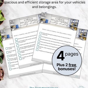 Garage Decluttering Checklist, Home Organization, Spring Cleaning, Decluttering Checklist Printable, Declutter Planner, Decluttering Binder
