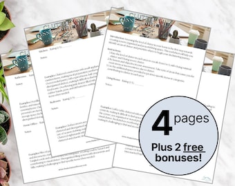 Clutter Assessment Worksheet, Home Organization, Spring Cleaning, Decluttering Printable, Declutter Planner, Decluttering Binder