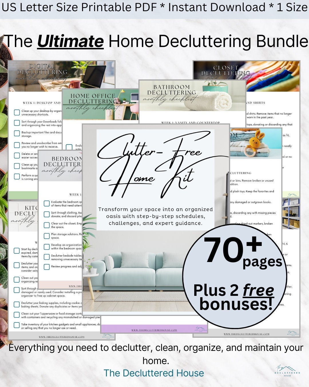 Decluttering Checklist Printable, Declutter Planner, Decluttering ...