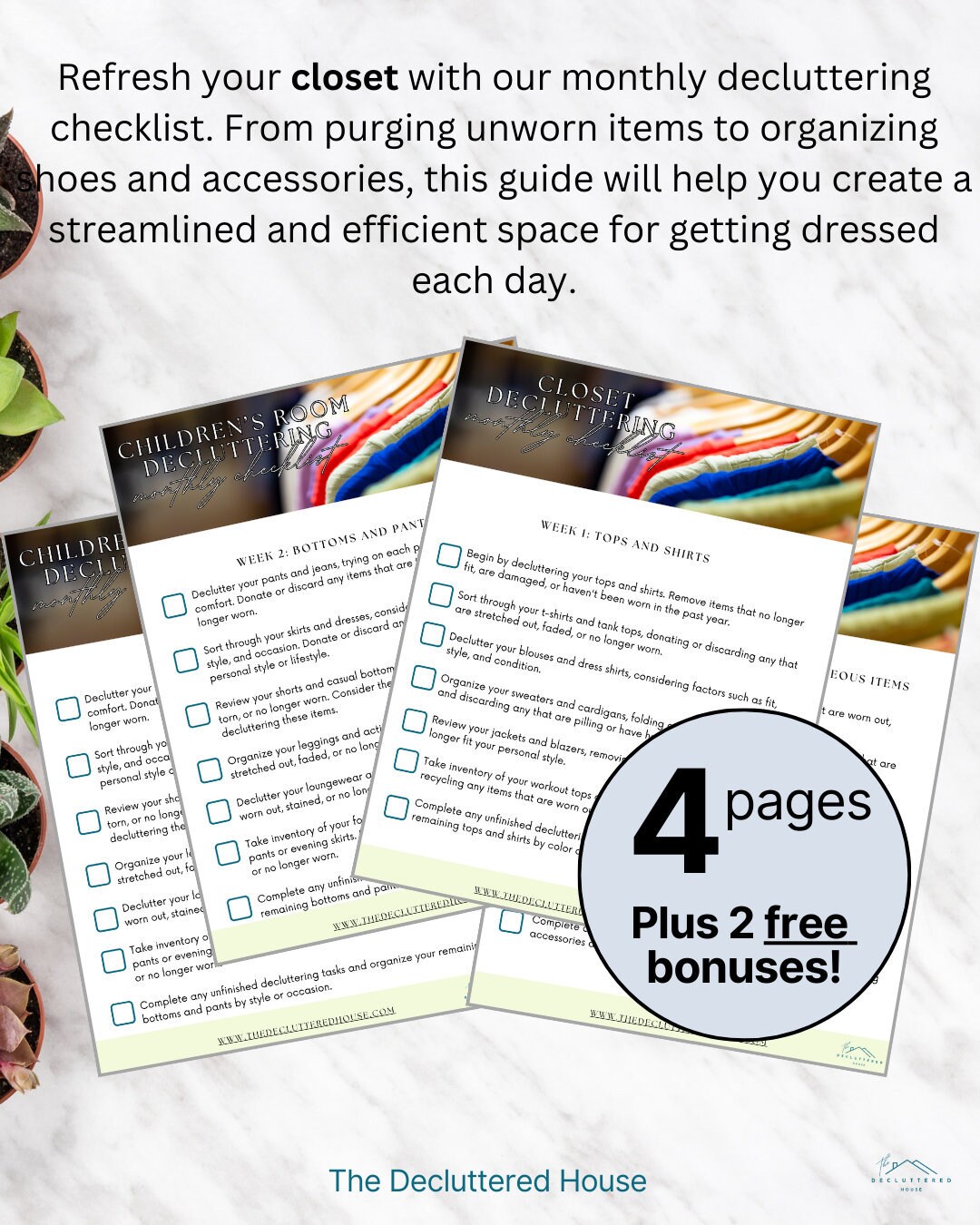 Closet Decluttering Checklist, Home Organization, Spring Cleaning ...
