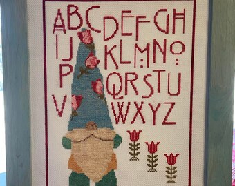 SPRING GNOME SAMPLER, counted cross stitch digital chart, gnome, needlework, embroidery, cross stitch, digital pattern, stepmother, wicked