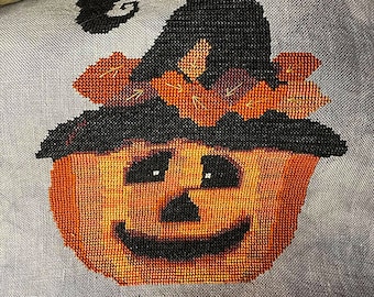 HAPPY JACK, PDF Download, Halloween counted cross stitch, needlework, embroidery, AWickedStepmother, wicked, stepmother, Halloween, xstitch