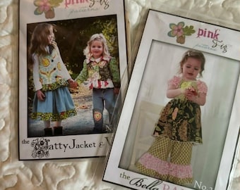 Pink Fig Sewing Patterns, New, Uncut, Vintage, No. 2 and No. 9