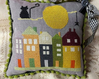 HACKBERRY ROAD,  Cross Stitch Chart/Pattern, PDF Download, Halloween, needlework, embroidery, counted cross stitch, wicked, stepmother