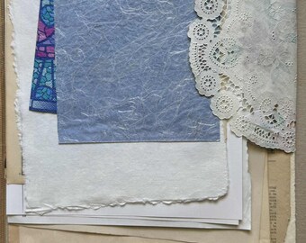 Various Papers 70+ pcs printed and handmade, Mostly Vintage, Curated for Junk Journals and Collage, Ephemera, Scrapbooking